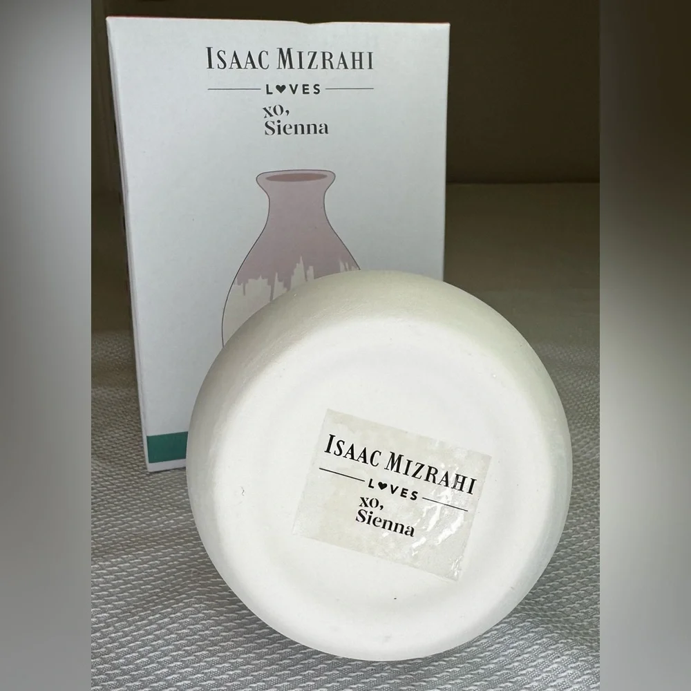 Isaac Mizrahi Loves XO Sienna Ceramic Vase NIB Pink Drip